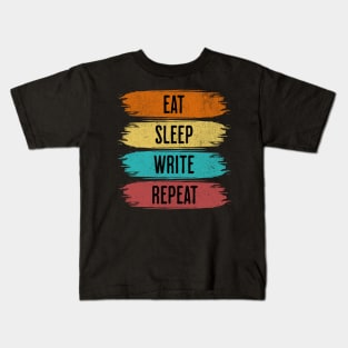 Eat Sleep Write Repeat Kids T-Shirt